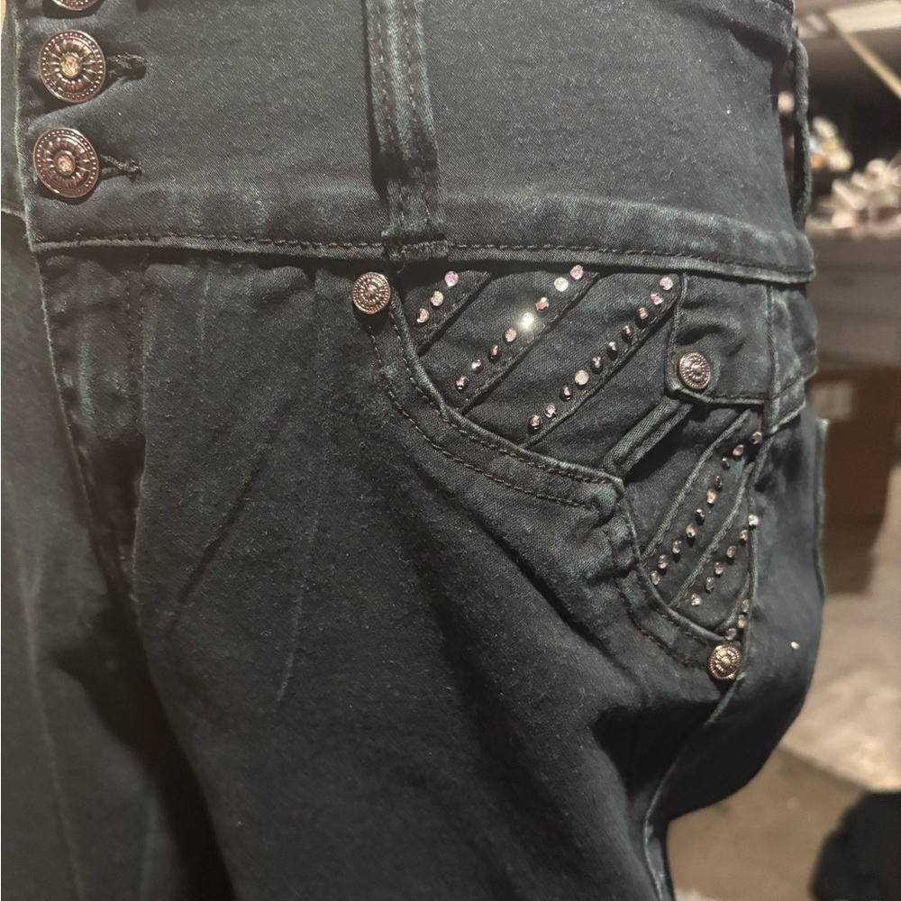 NWOT Colombian tush push navy Jeans 11 - Picture 2 of 6
